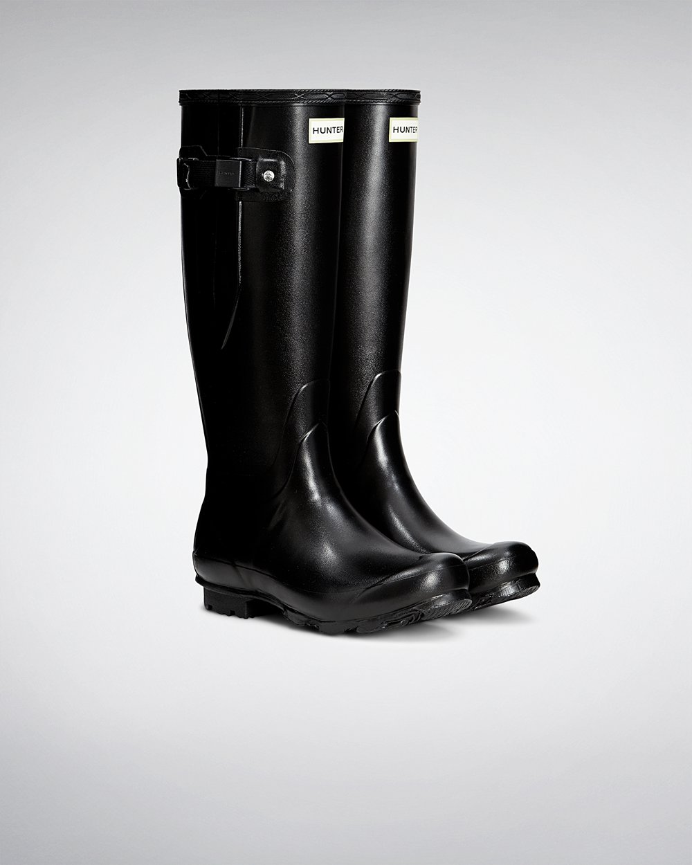 Women Hunter Norris Field Side Adjustable | Tall Rain Boots Black | NZ-80196-AHLZ